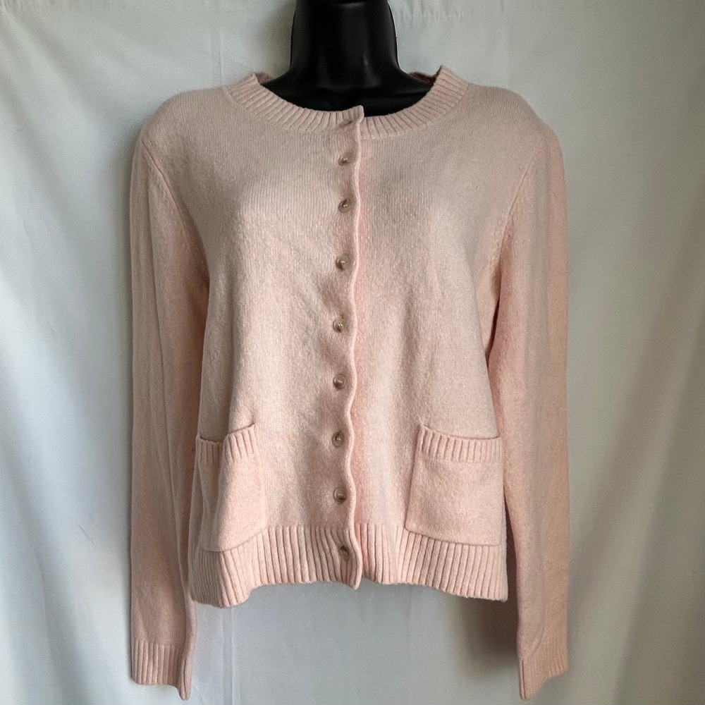 LOFT Cardigan Sweater Size S Women Pink Excellent Button Front Pocket Knit